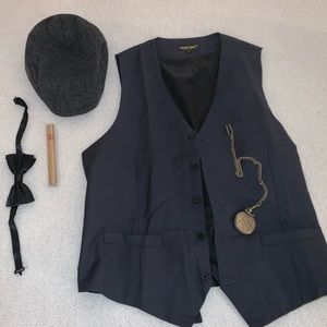 Mens Gatsby Vest Costume- Dark Gray- size large